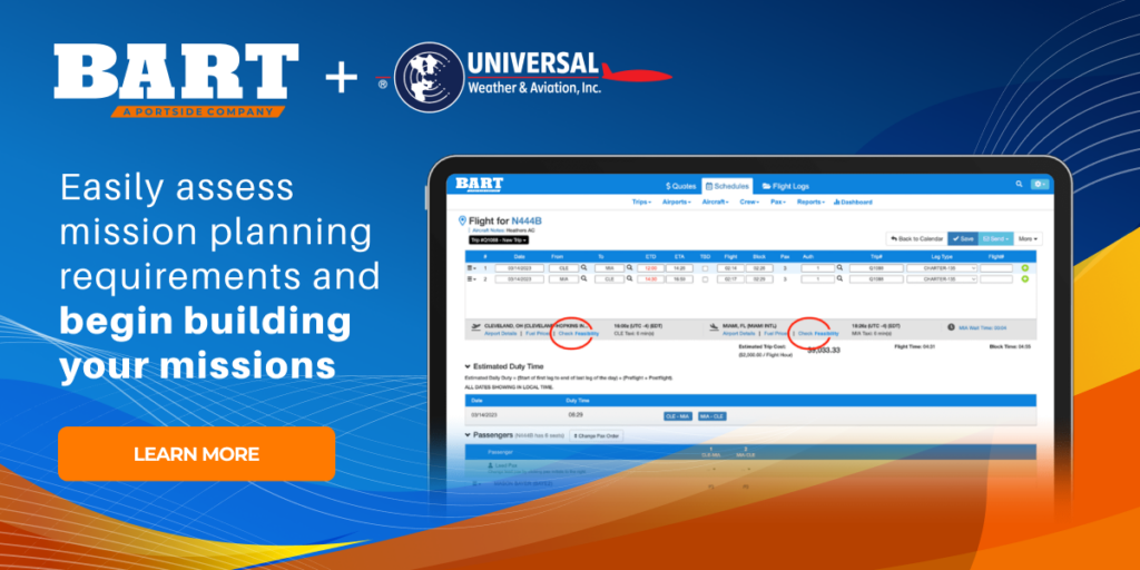 Universal Integrates Feasibility-IQ Mission Planning App Inside Portside's BART Scheduling System